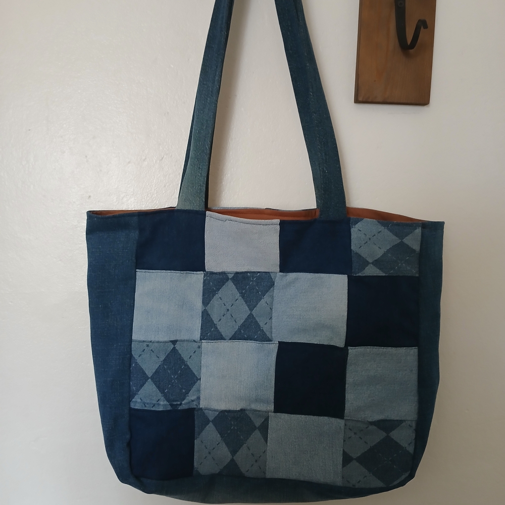Levi's Blue Patchwork Tote Bag